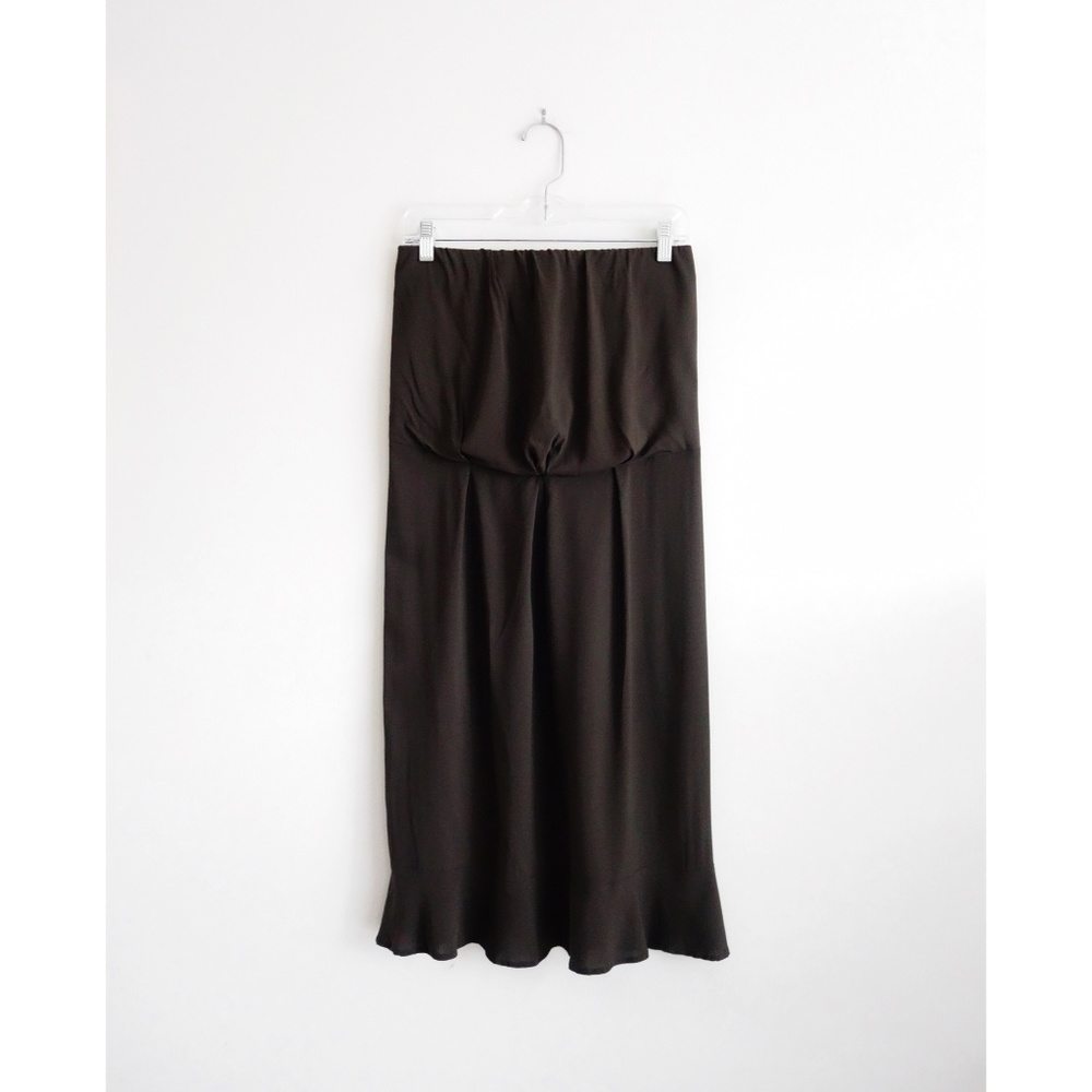 Hache Brown Strapless Blouson Dress sz IT 42 US 6 - Picture 1 of 3